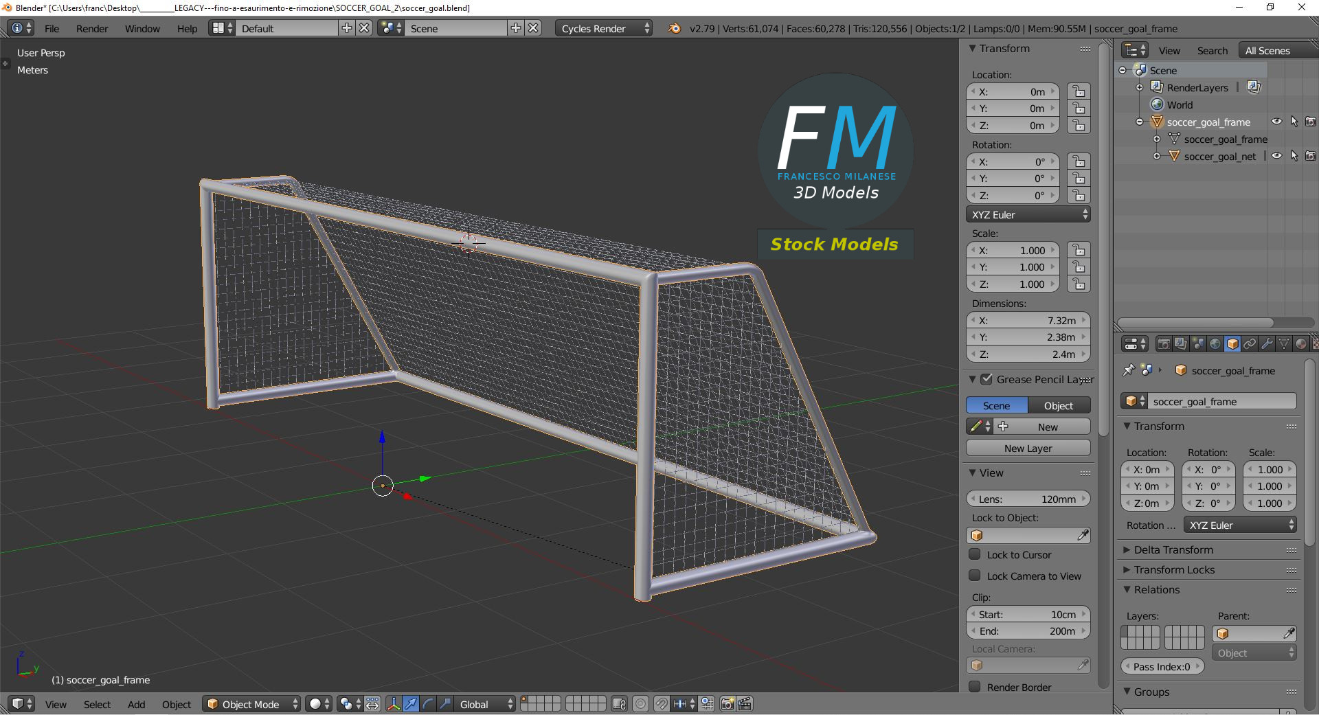 3D-Modell - Fußballtor - 09