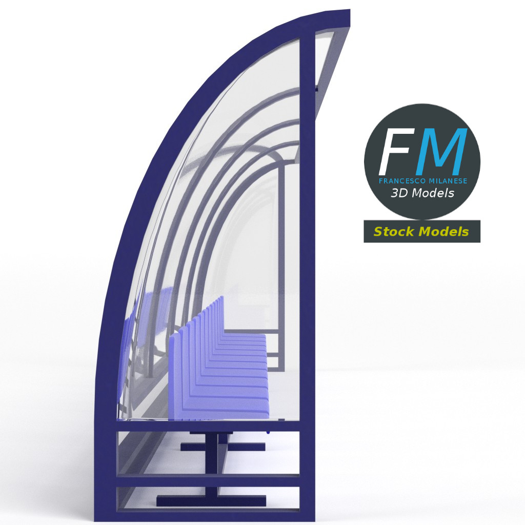 3D-Modell - Fußball-Auswechselbank - 04