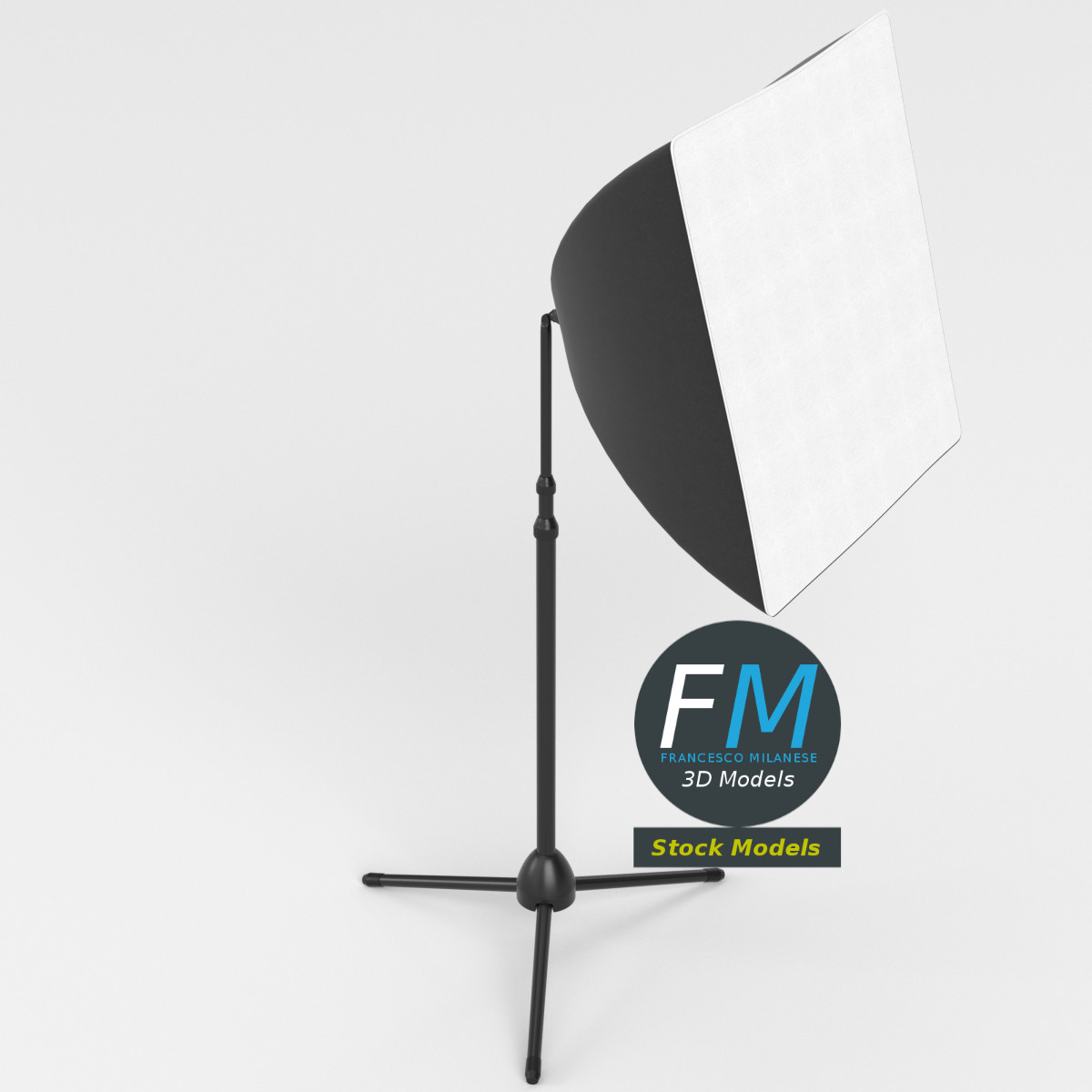 3D-Modell - Softbox-Lampe auf Stativ - 02