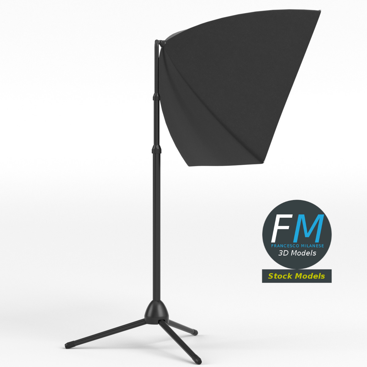 3D-Modell - Softbox-Lampe auf Stativ - 04