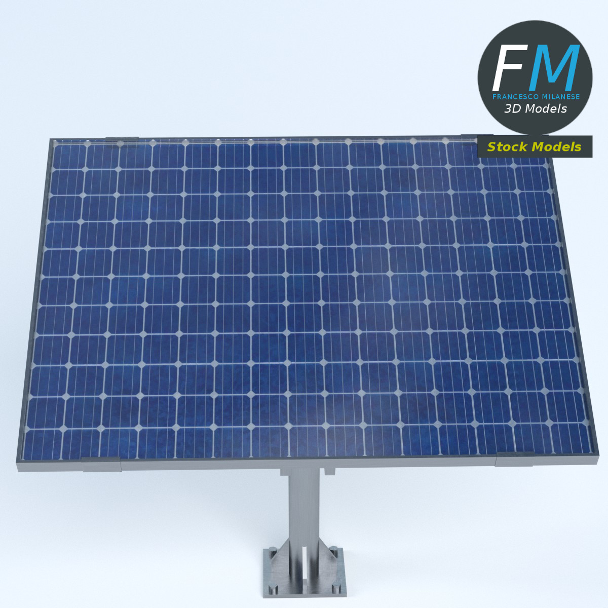 3D-Modell - Solarmodul auf Mast - 02