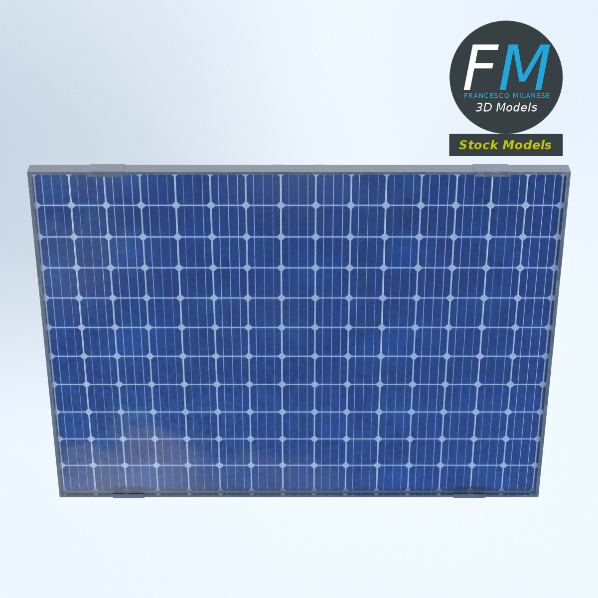 3D-Modell - Solarmodul auf Mast - 06