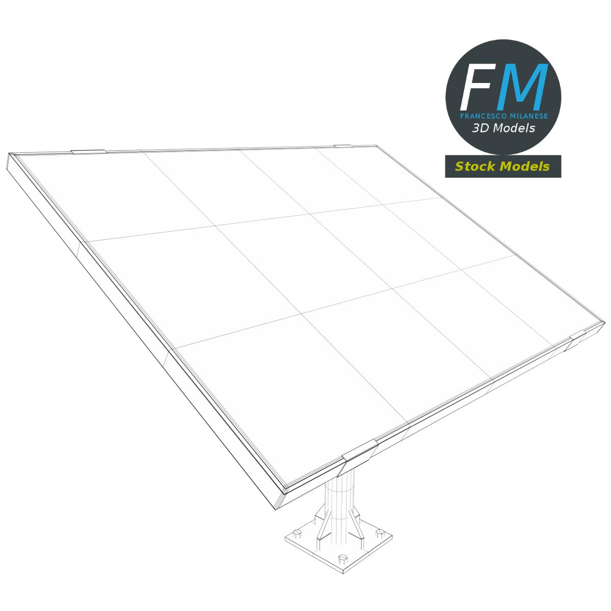 3D-Modell - Solarmodul auf Mast - 07