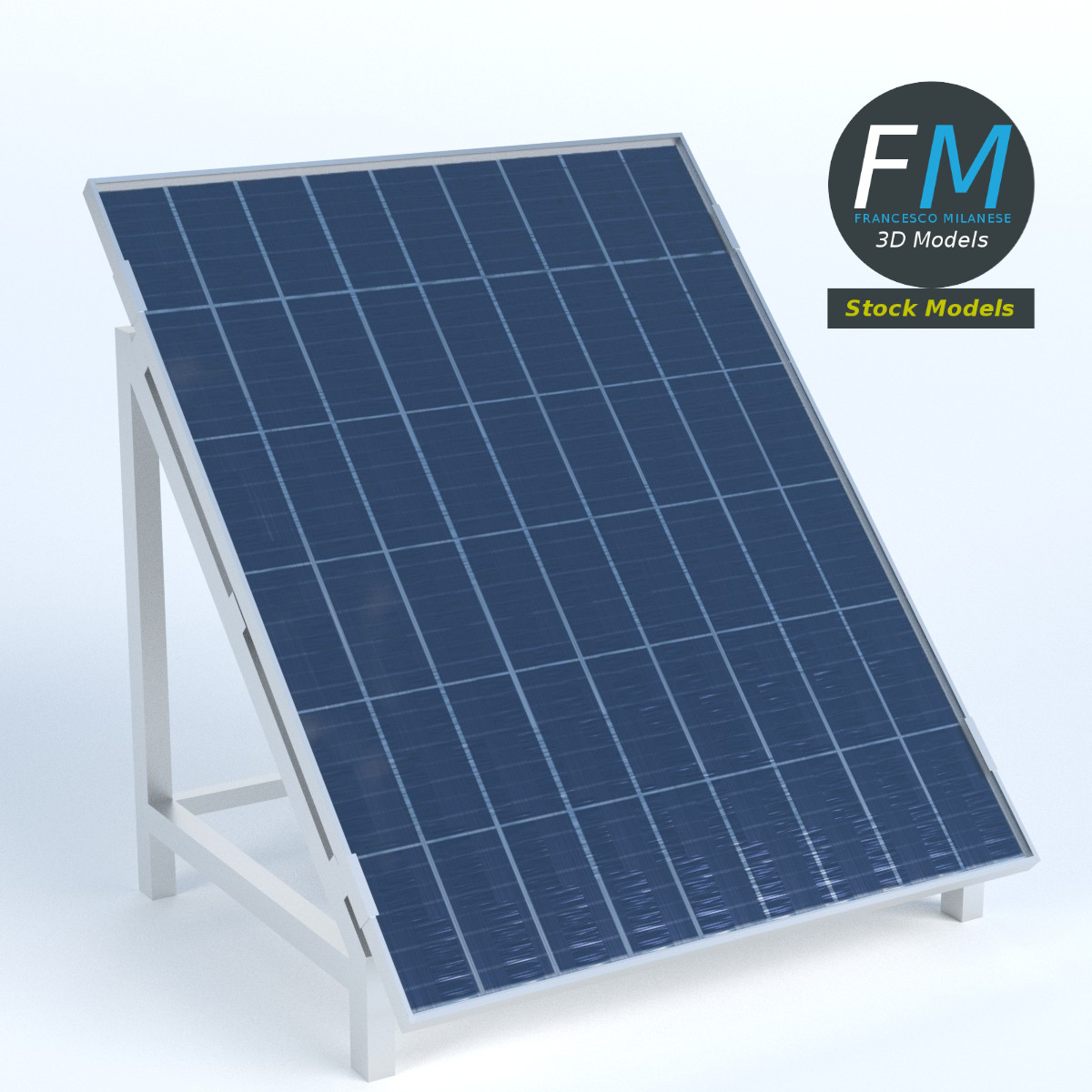 3D-Modell - Solarmodul auf Ständer - 01
