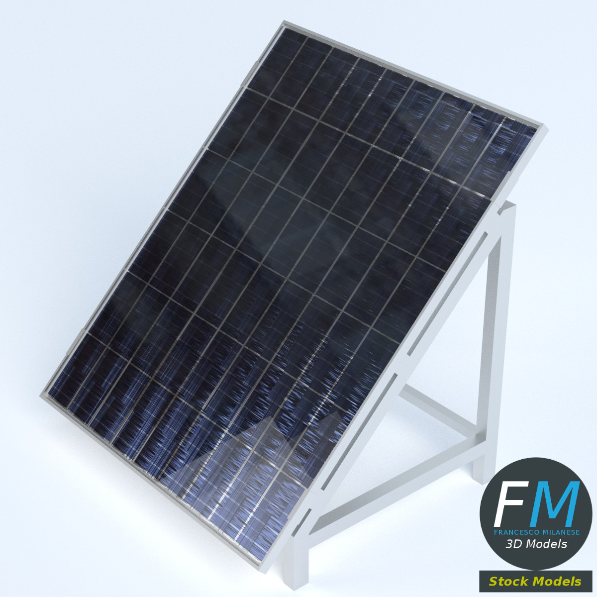 3D-Modell - Solarmodul auf Ständer - 02