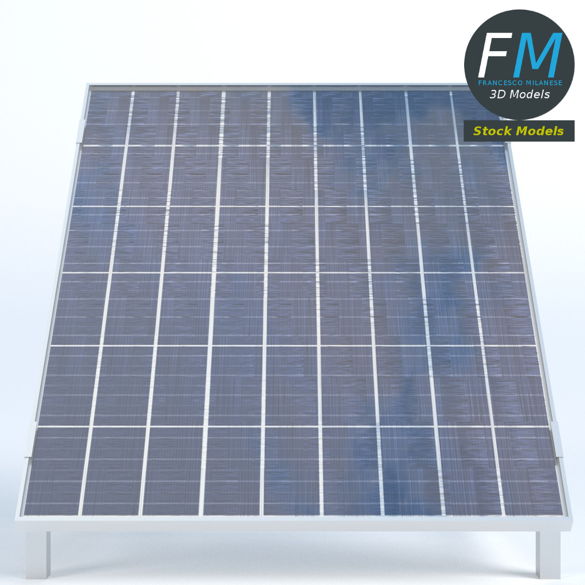 3D-Modell - Solarmodul auf Ständer - 03