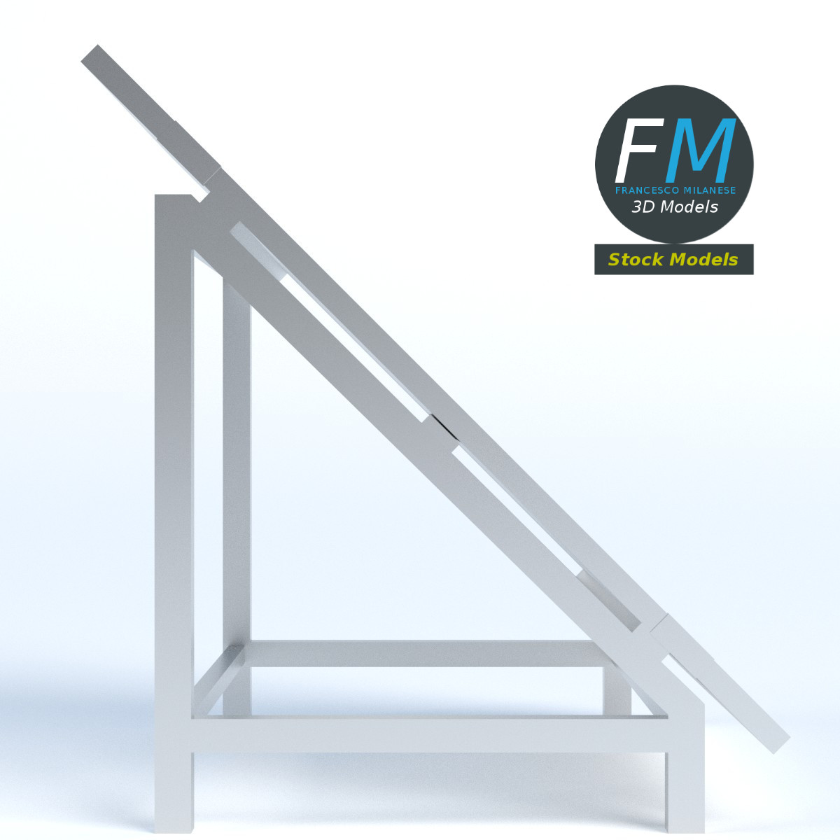 3D-Modell - Solarmodul auf Ständer - 04