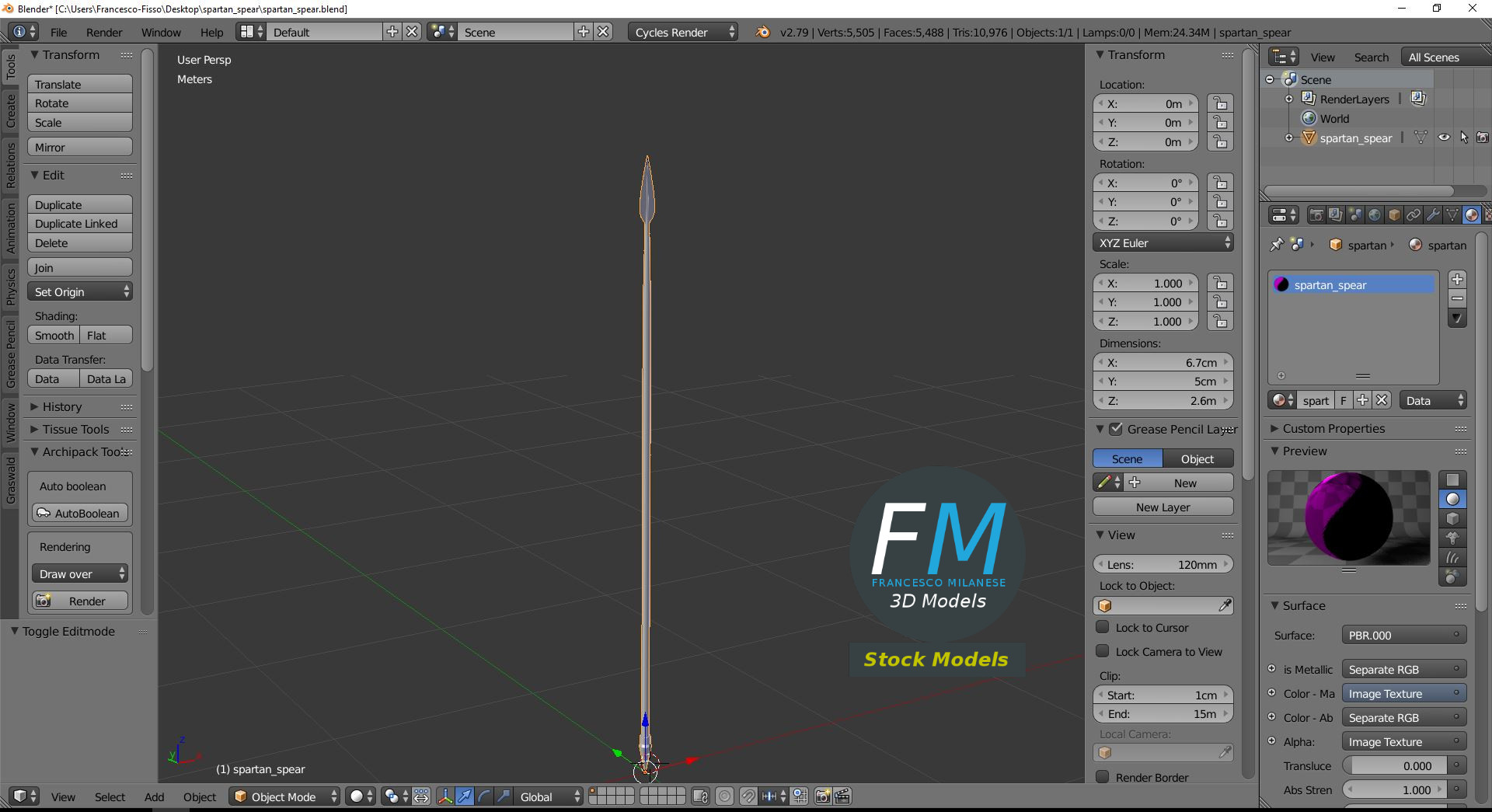 3D-Modell - Spartanischer Speer - 09