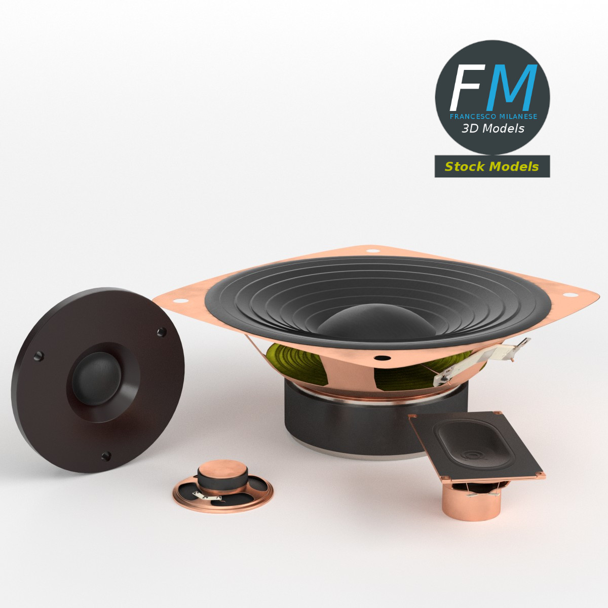 3D-Modell - Lautsprecher-Set - 01
