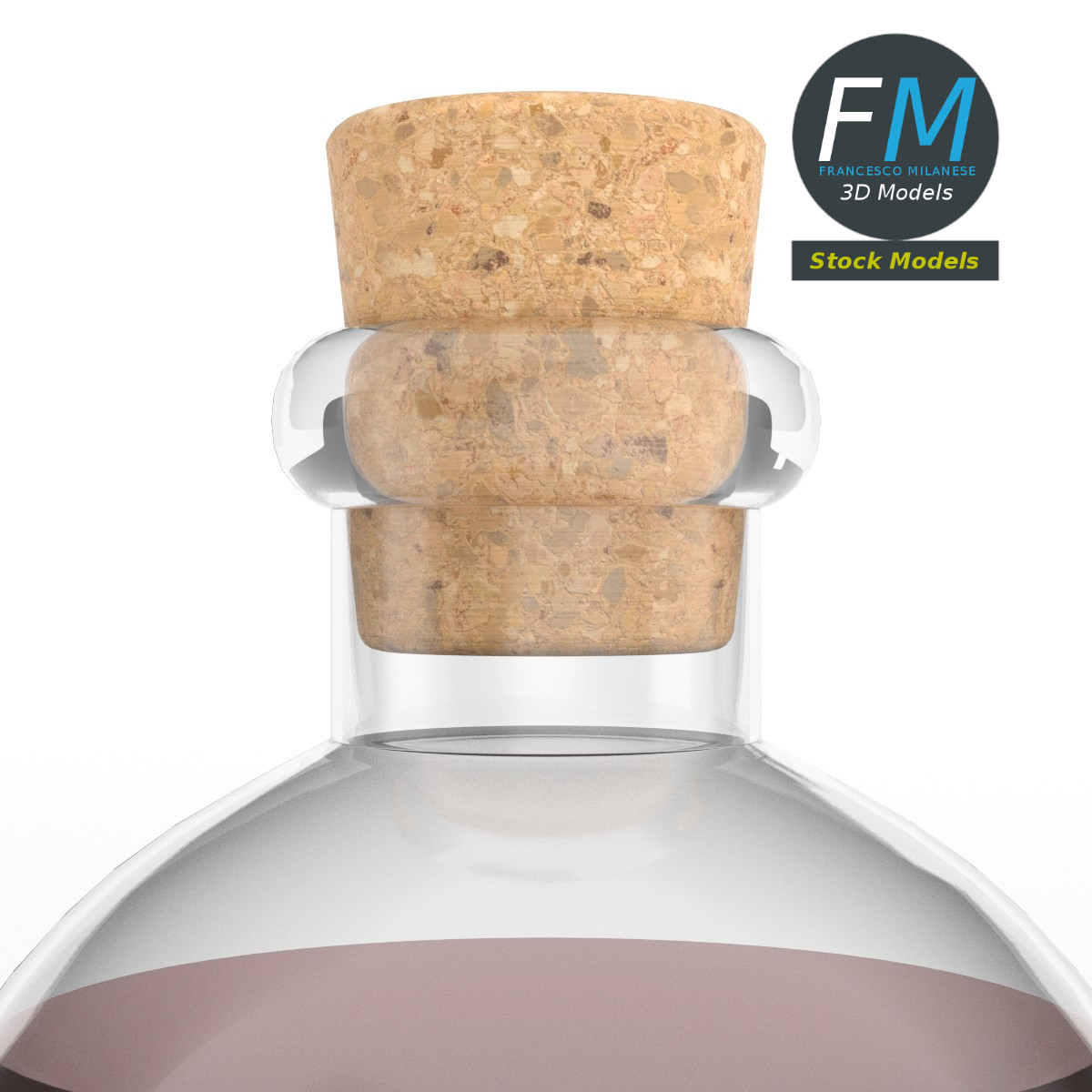 3D-Modell - Kugelförmige Trankflasche - 04