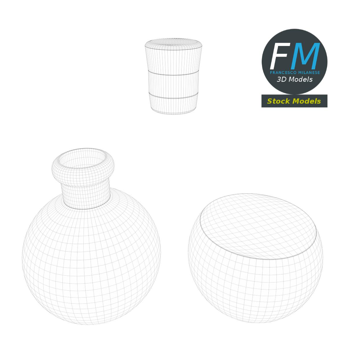 3D-Modell - Kugelförmige Trankflasche - 08