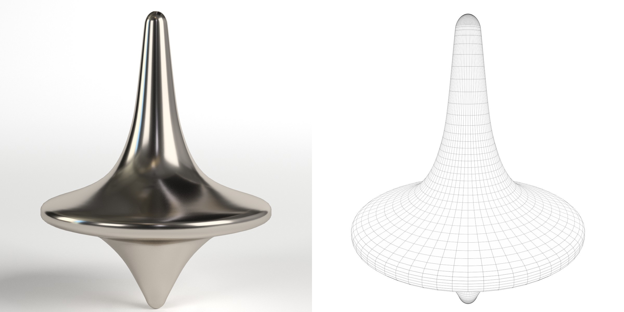 3D-Modell - Metallkreisel