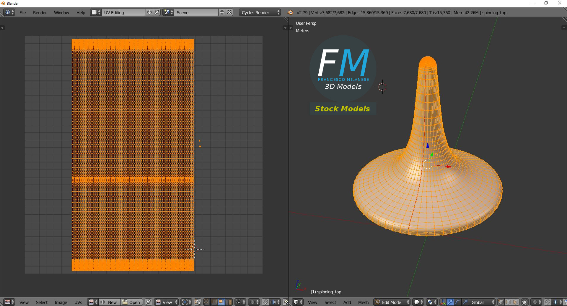 3D-Modell - Metallkreisel - 10