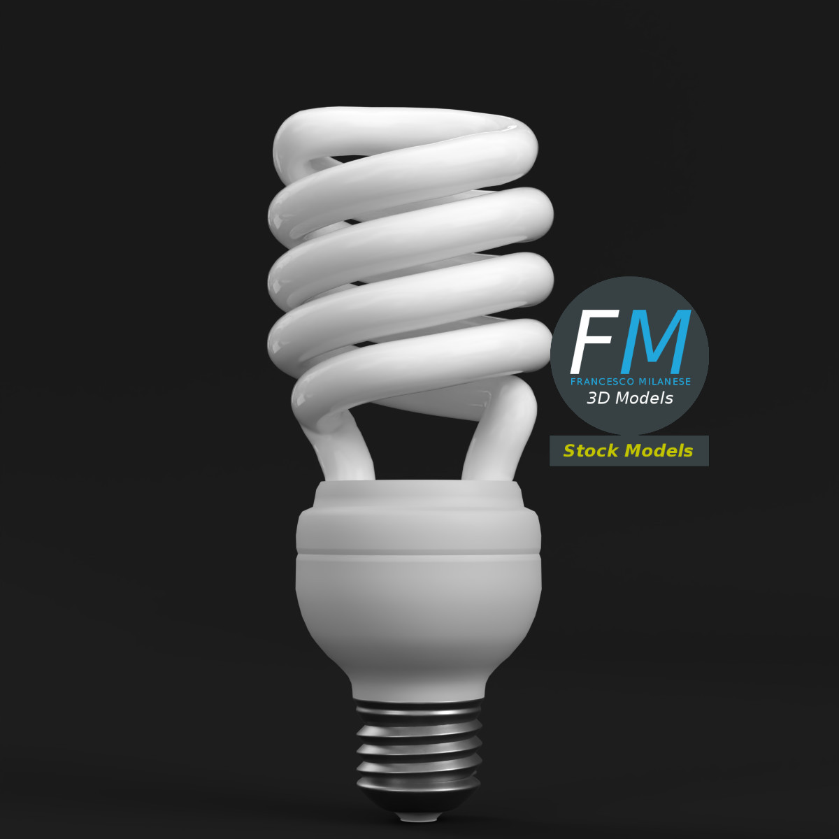 3D-Modell - Kompakte Spiral-Leuchtstofflampe - 01
