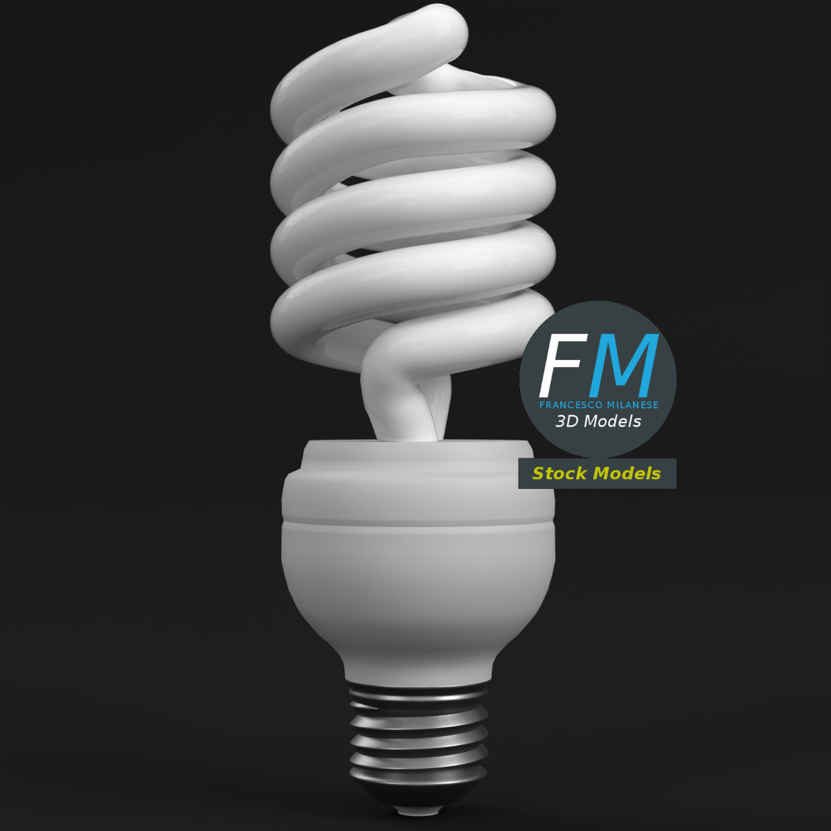 3D-Modell - Kompakte Spiral-Leuchtstofflampe - 03