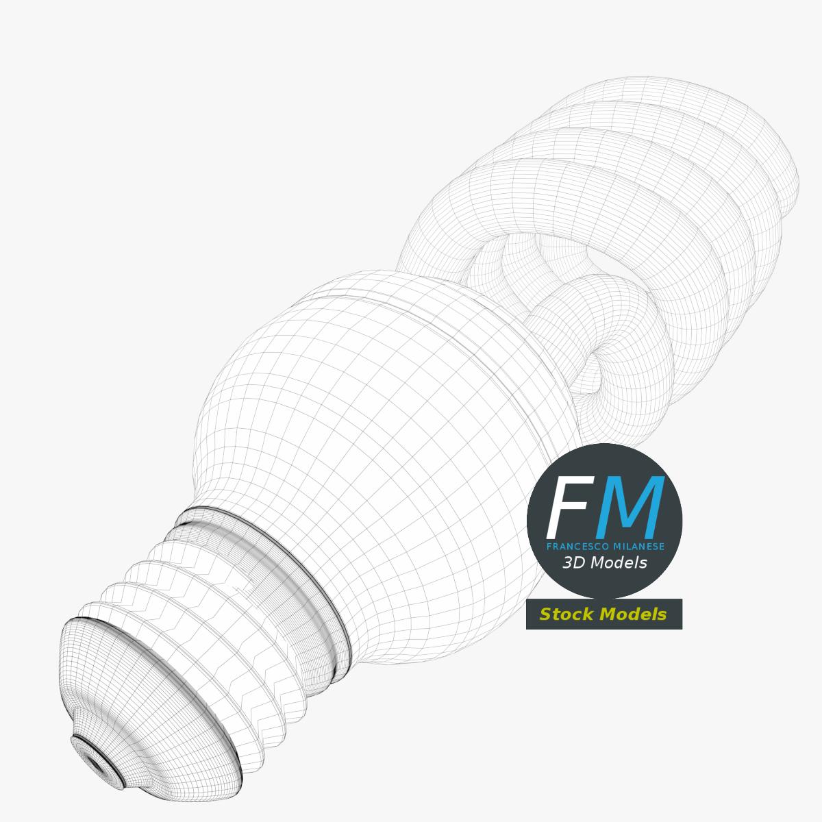 3D-Modell - Kompakte Spiral-Leuchtstofflampe - 08