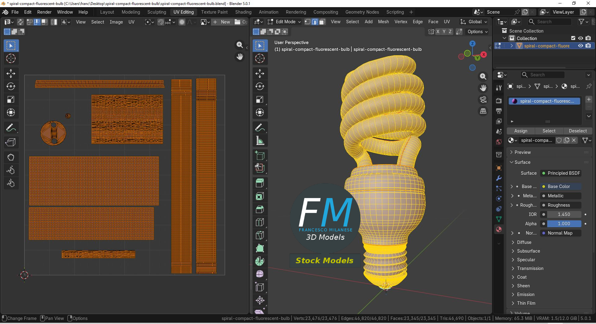 3D-Modell - Kompakte Spiral-Leuchtstofflampe - 10