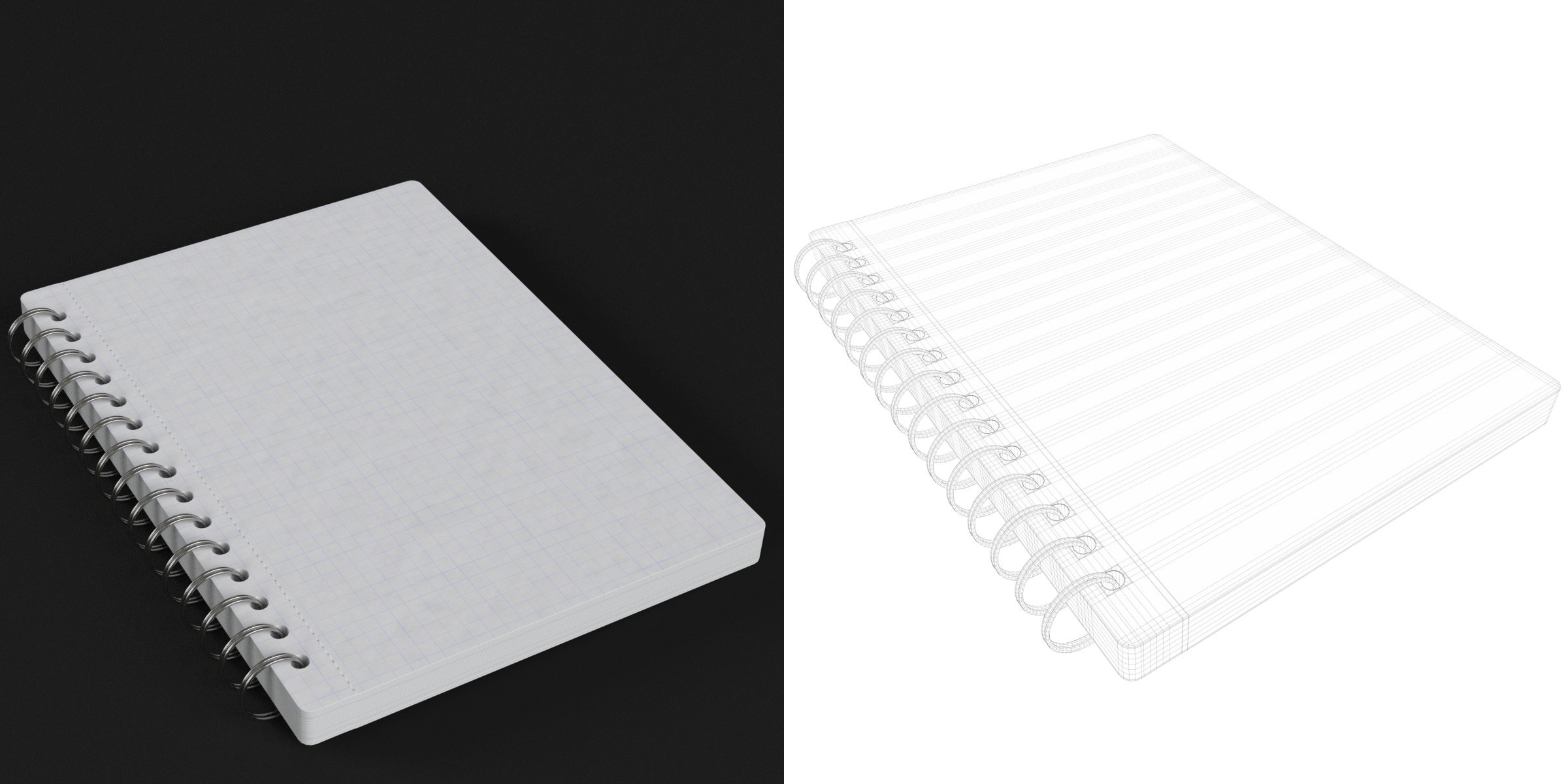 3D-Modell - Spiralnotizbuch