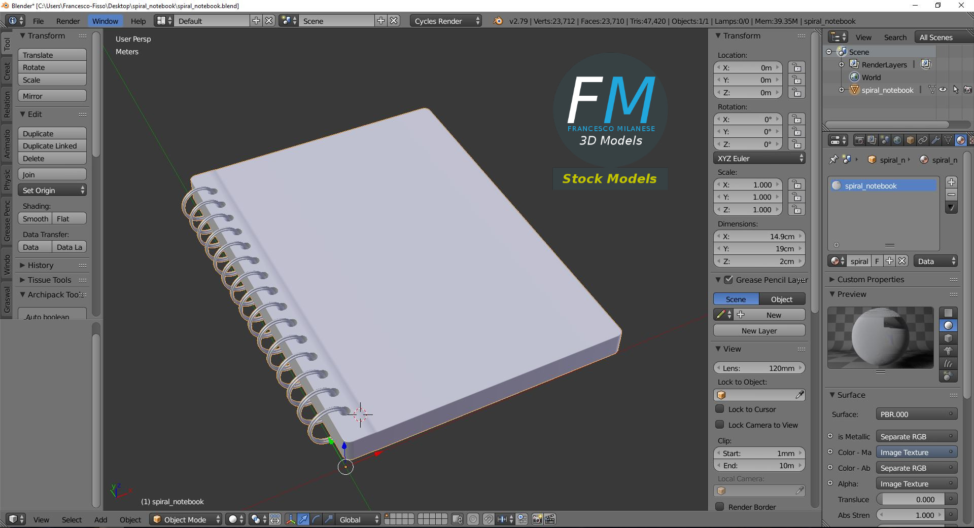 3D-Modell - Spiralnotizbuch - 09