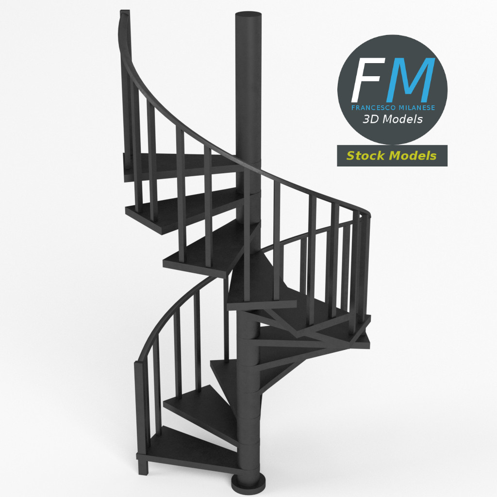 3D-Modell - Metall-Spindeltreppe - 02