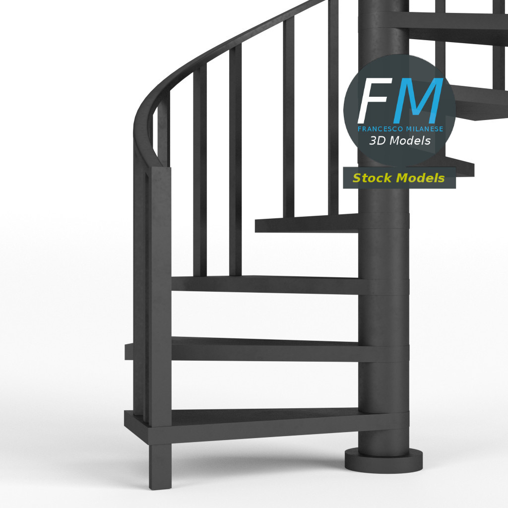 3D-Modell - Metall-Spindeltreppe - 03