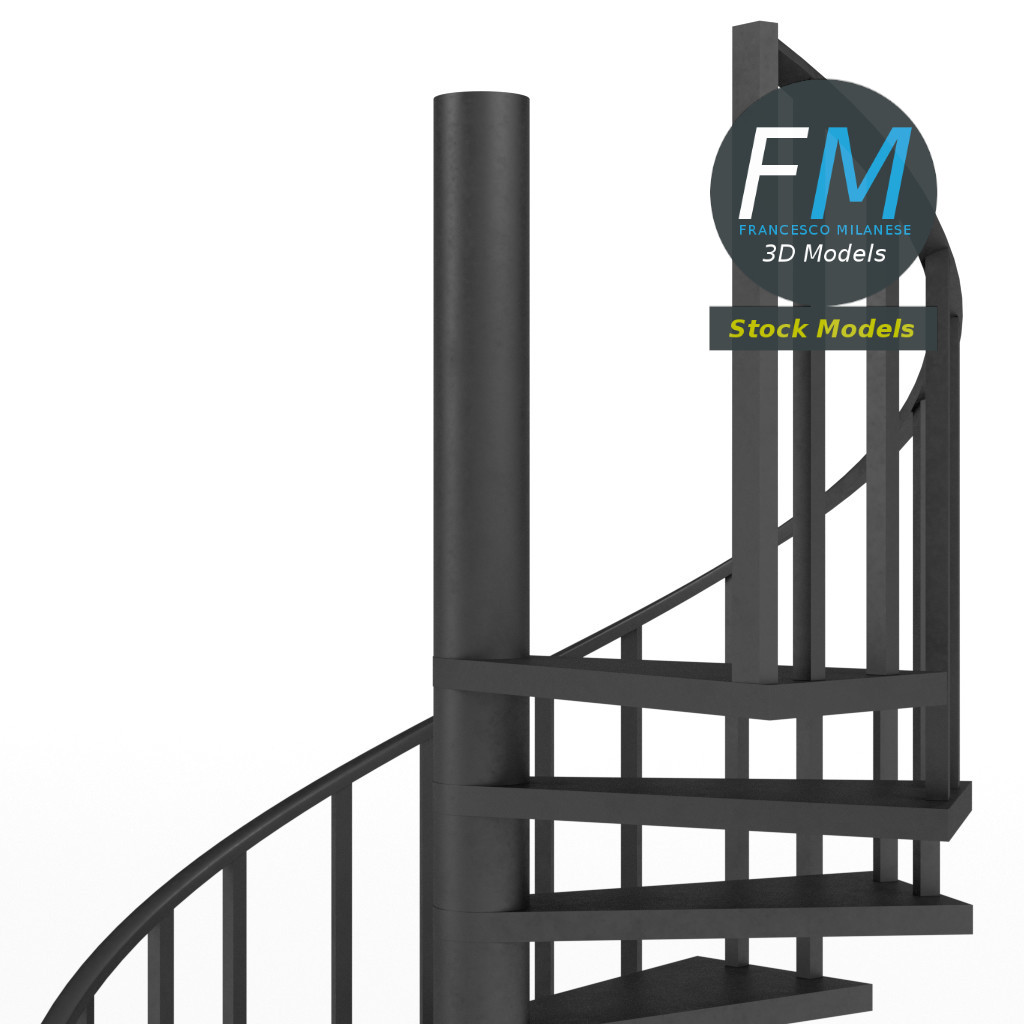 3D-Modell - Metall-Spindeltreppe - 04