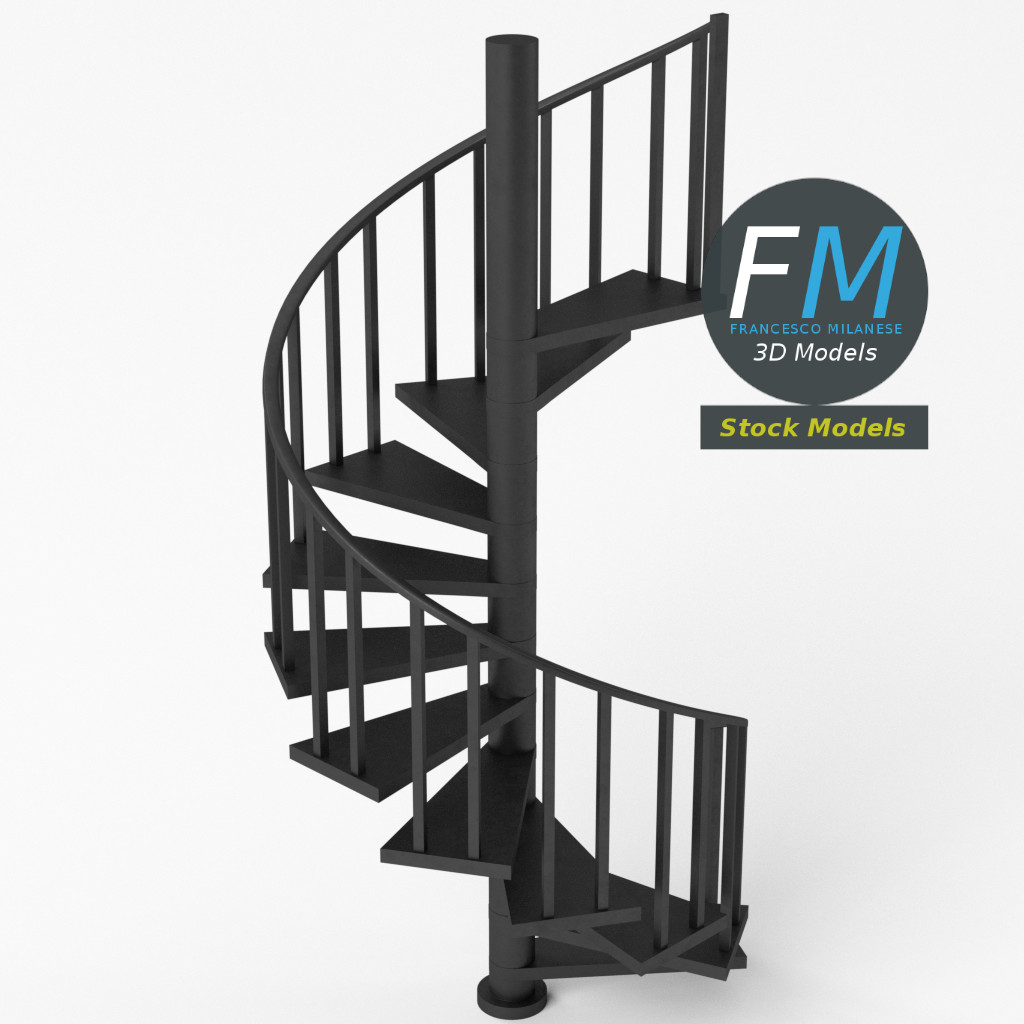 3D-Modell - Metall-Spindeltreppe - 05