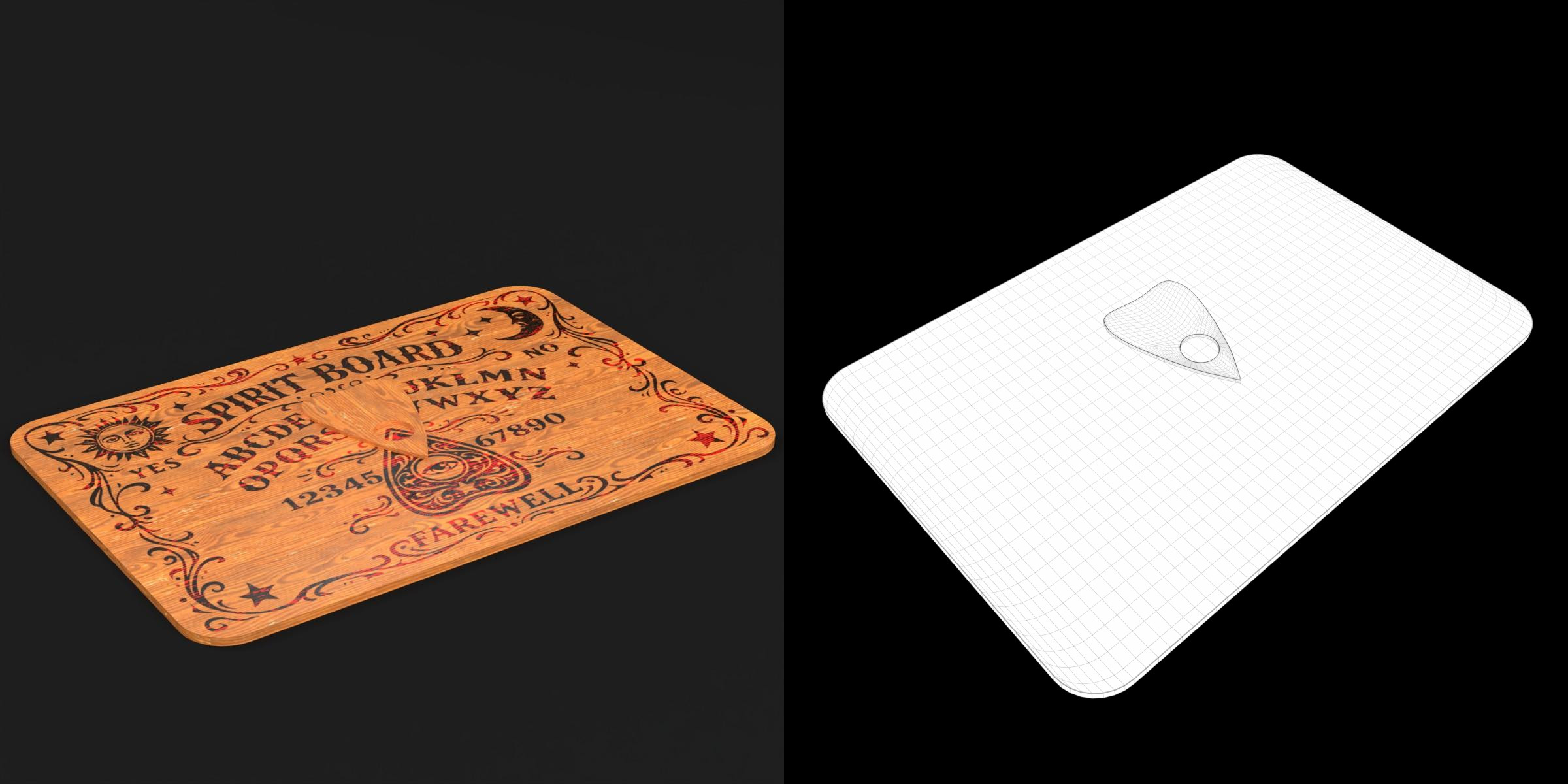 3D-Modell - Geisterbrett mit Planchette