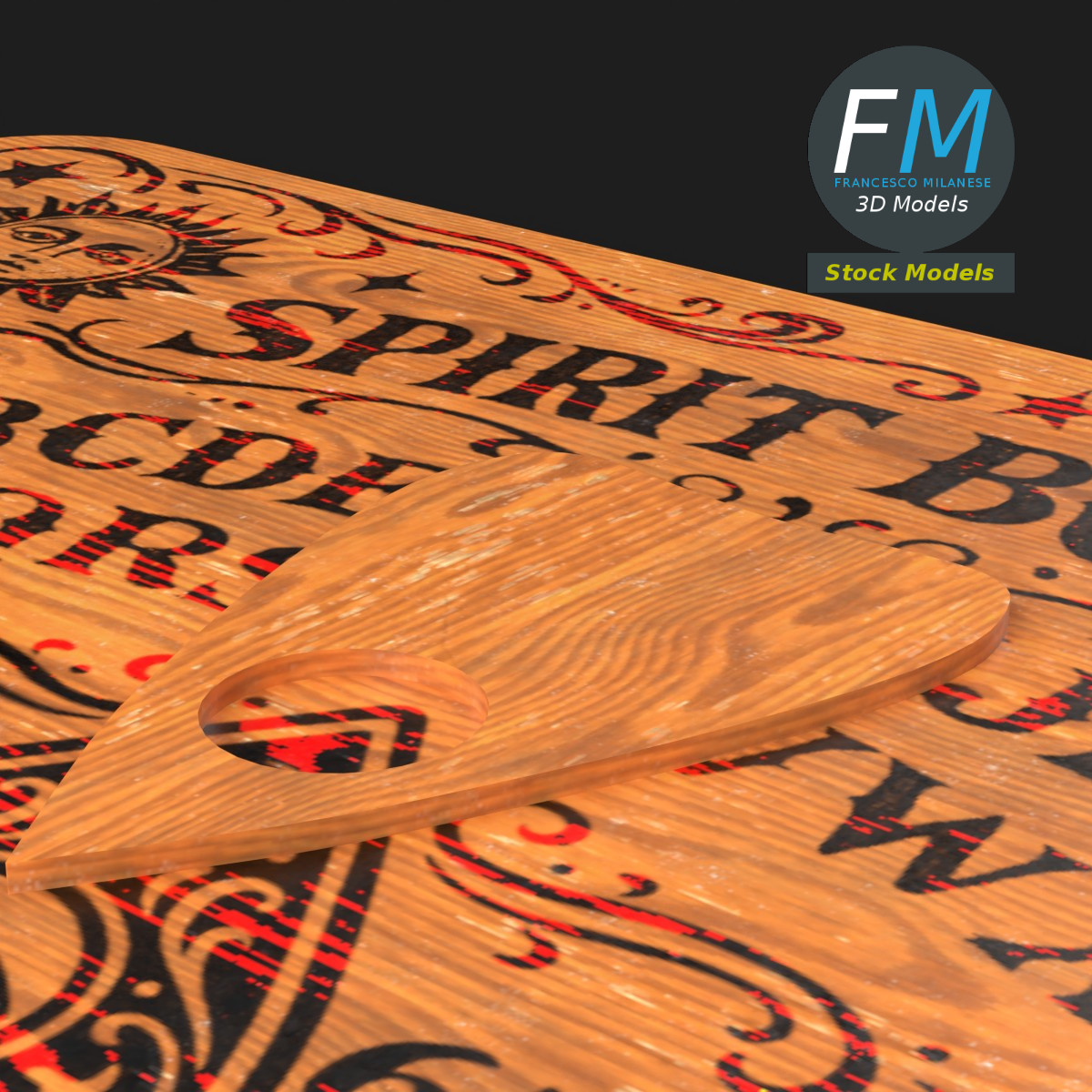 3D-Modell - Geisterbrett mit Planchette - 05