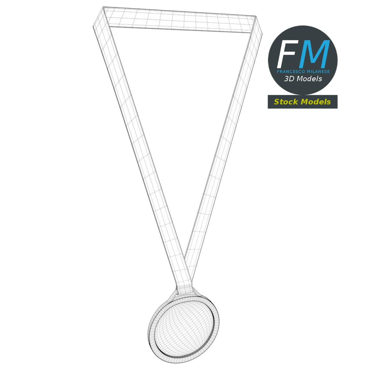 3D-Modell - Sportmedaille mit Band - 07