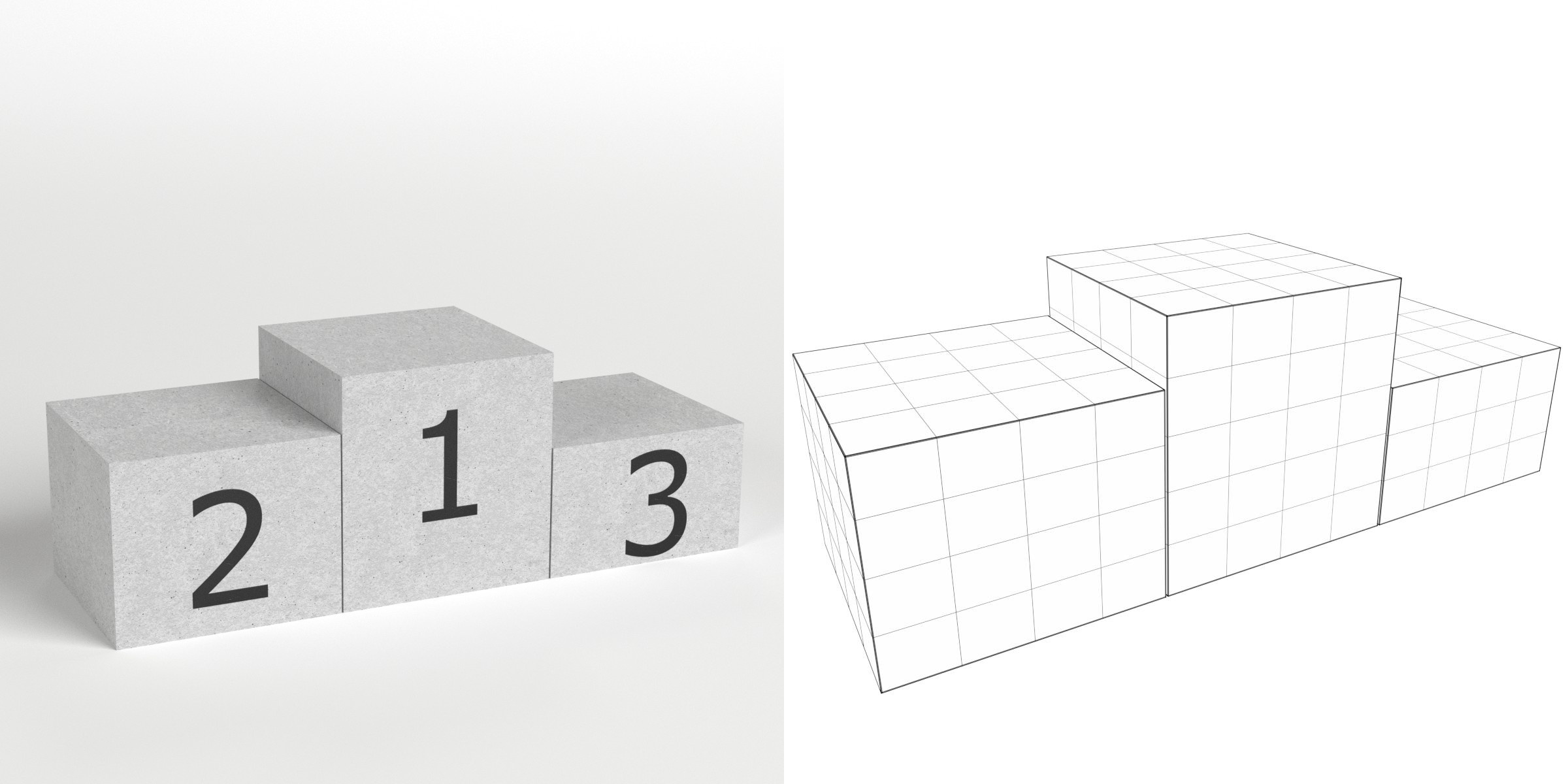 3D-Modell - Sport-Siegerpodest