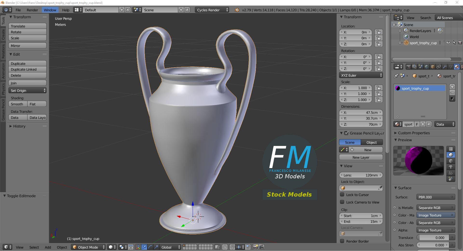 3D-Modell - Sport-Trophäenpokal - 09