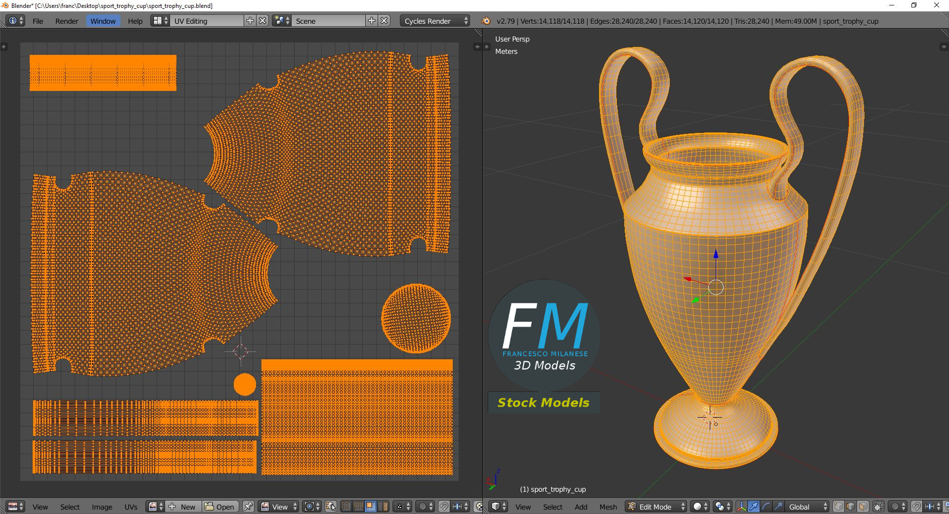 3D-Modell - Sport-Trophäenpokal - 10