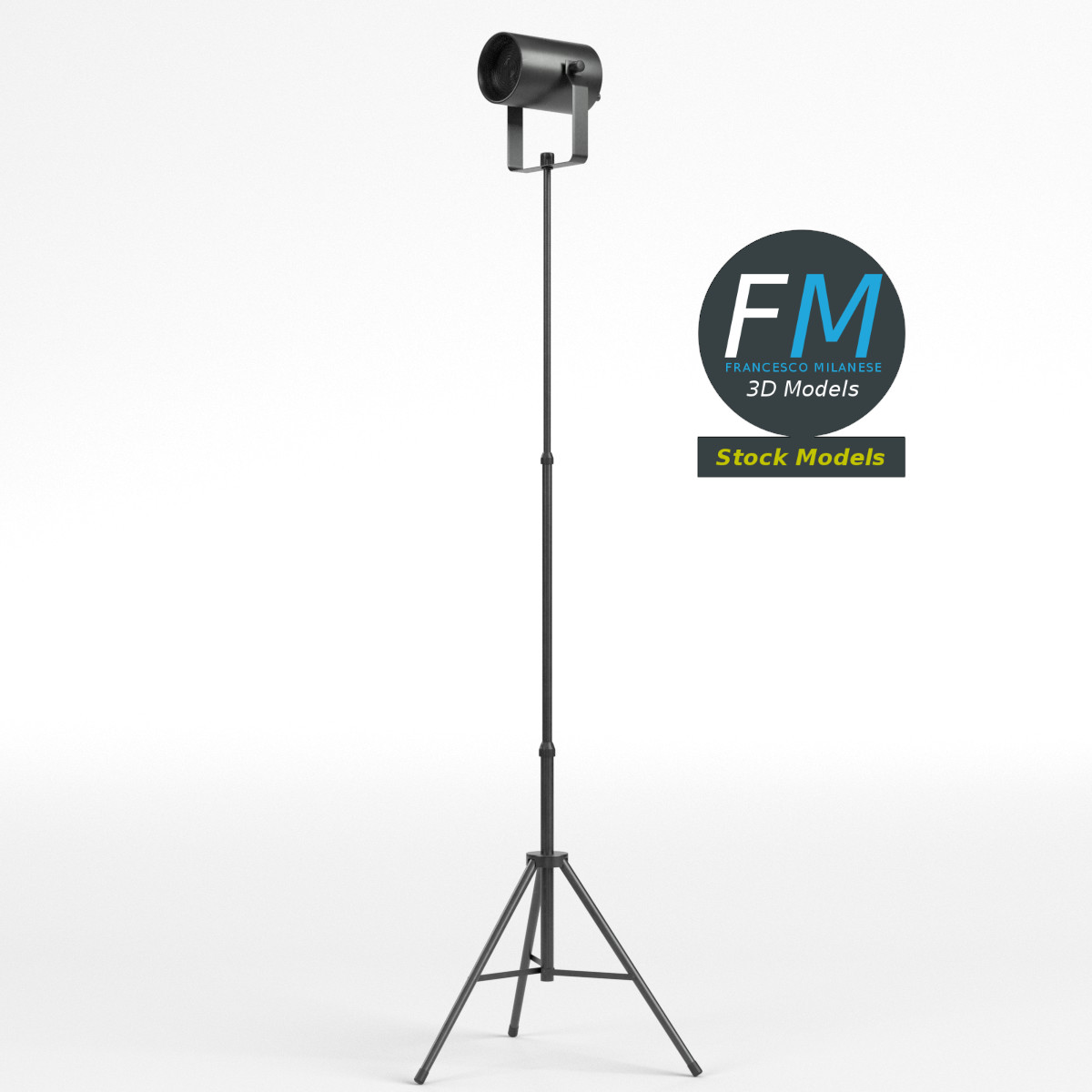 3D-Modell - Strahler auf Stativ - 01