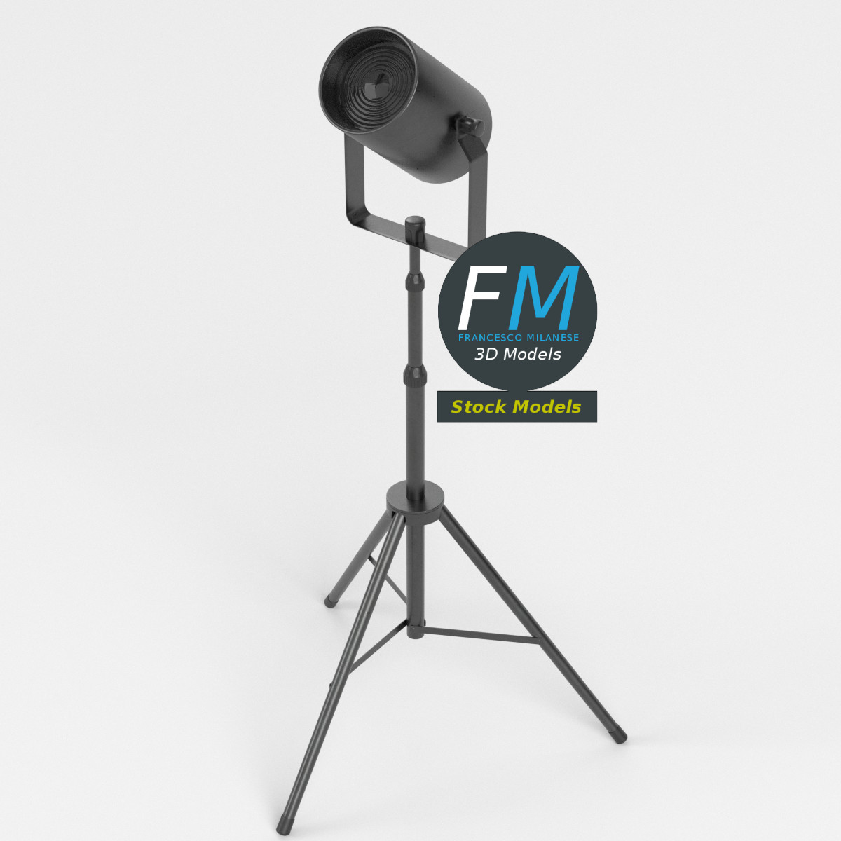 3D-Modell - Strahler auf Stativ - 02