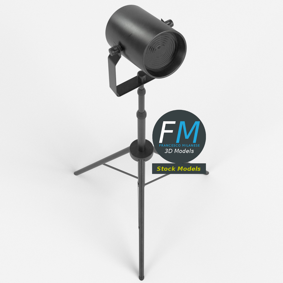 3D-Modell - Strahler auf Stativ - 06