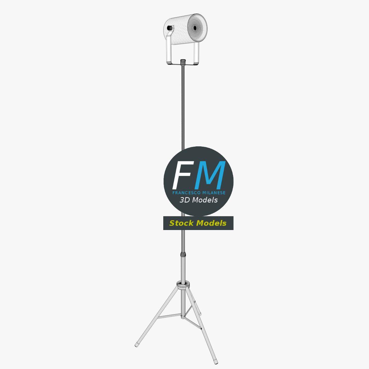 3D-Modell - Strahler auf Stativ - 07