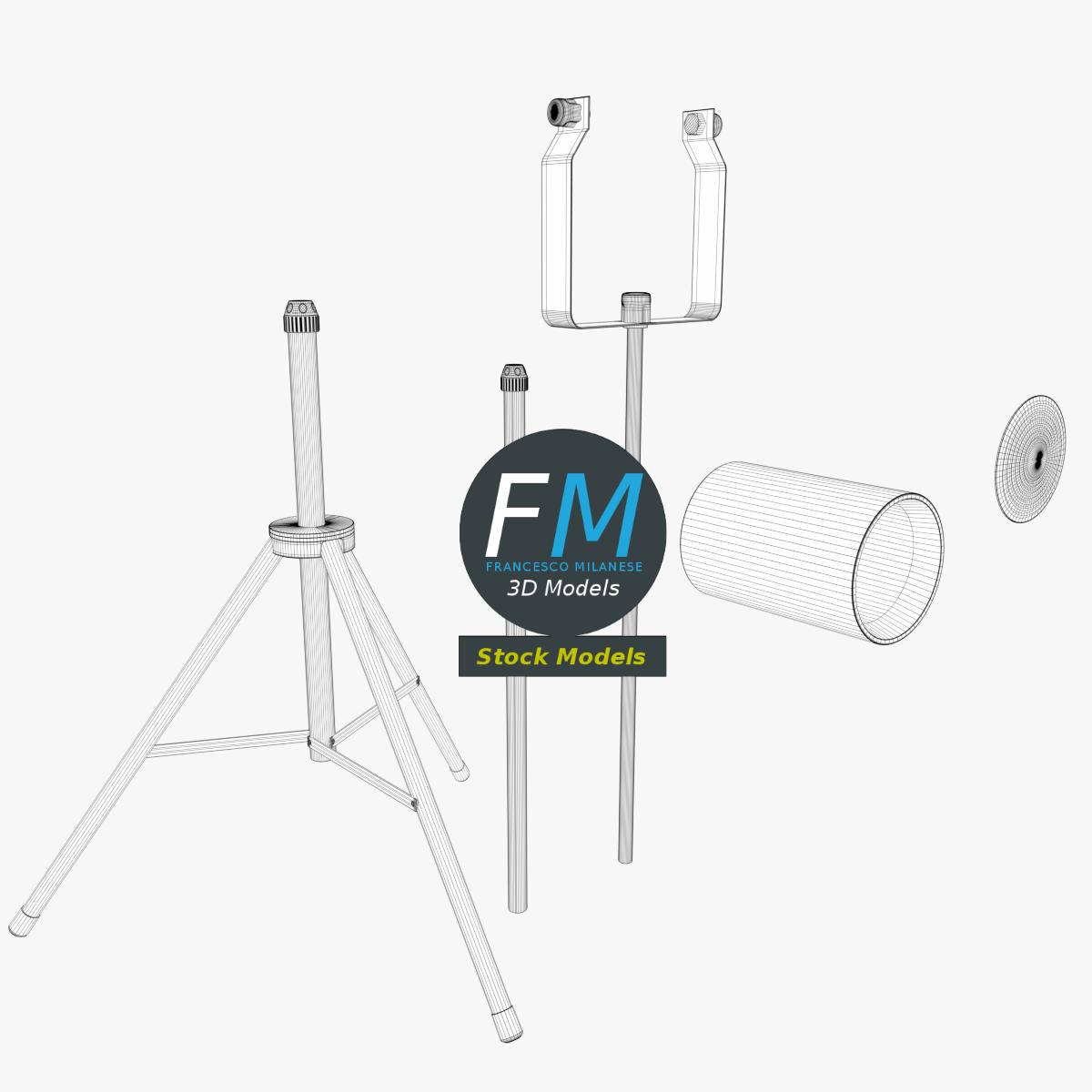 3D-Modell - Strahler auf Stativ - 08