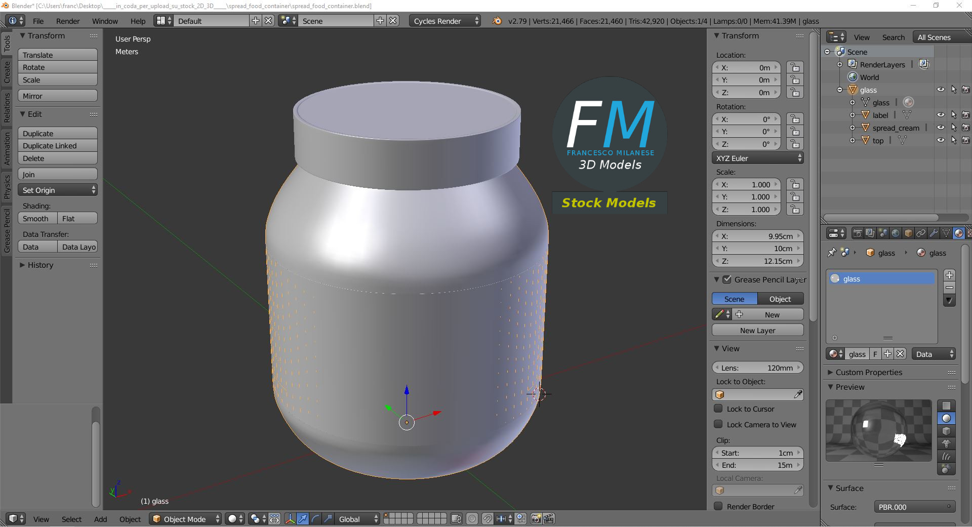 3D-Modell - Behälter für Brotaufstrich - 09
