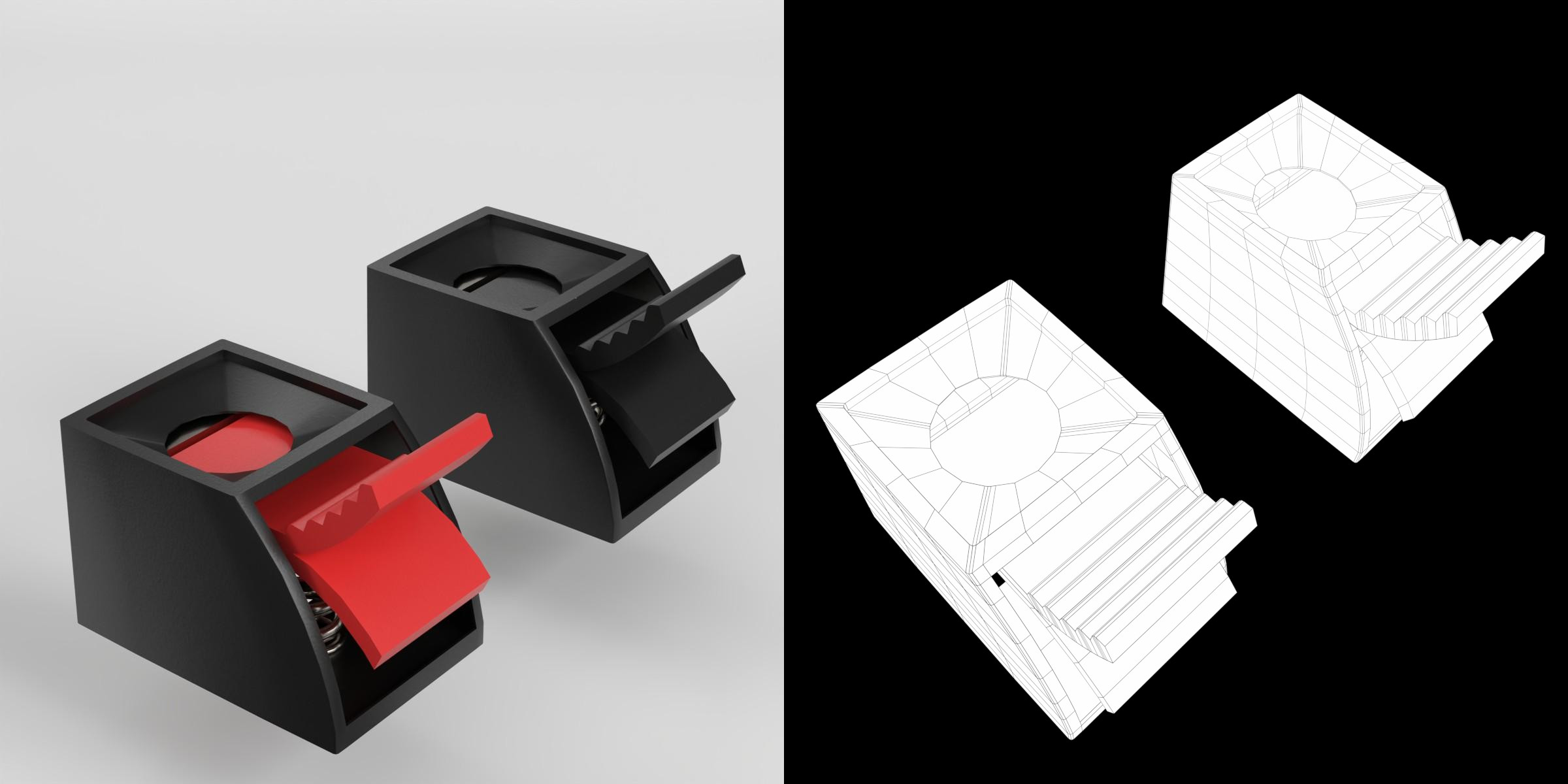 3D-Modell - Federklemmen für Lautsprecher