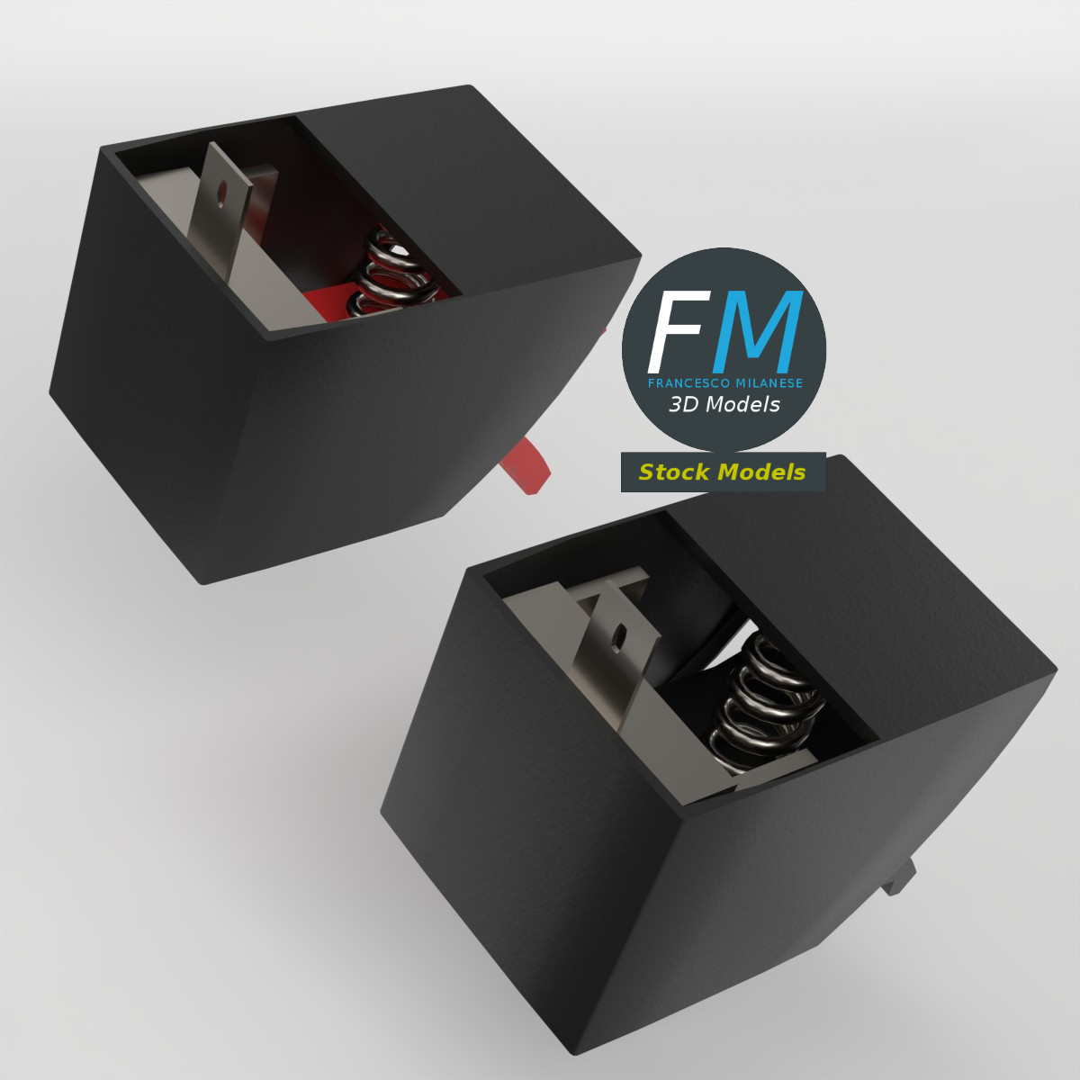 3D-Modell - Federklemmen für Lautsprecher - 02