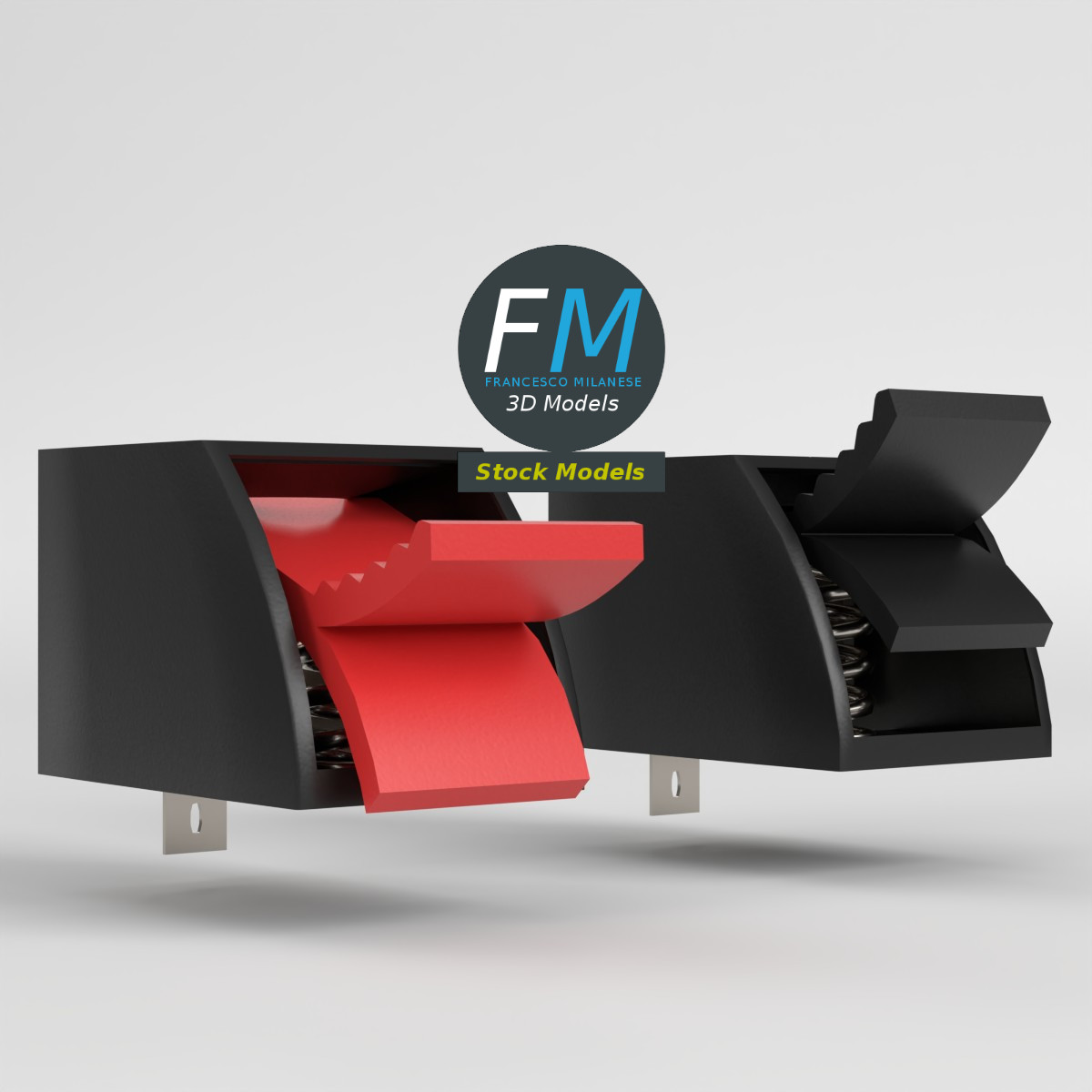 3D-Modell - Federklemmen für Lautsprecher - 03