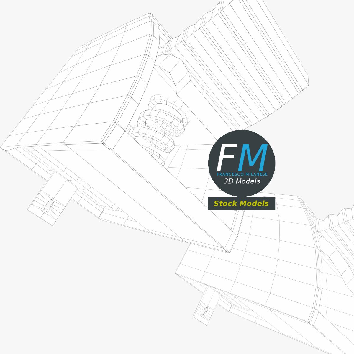 3D-Modell - Federklemmen für Lautsprecher - 08