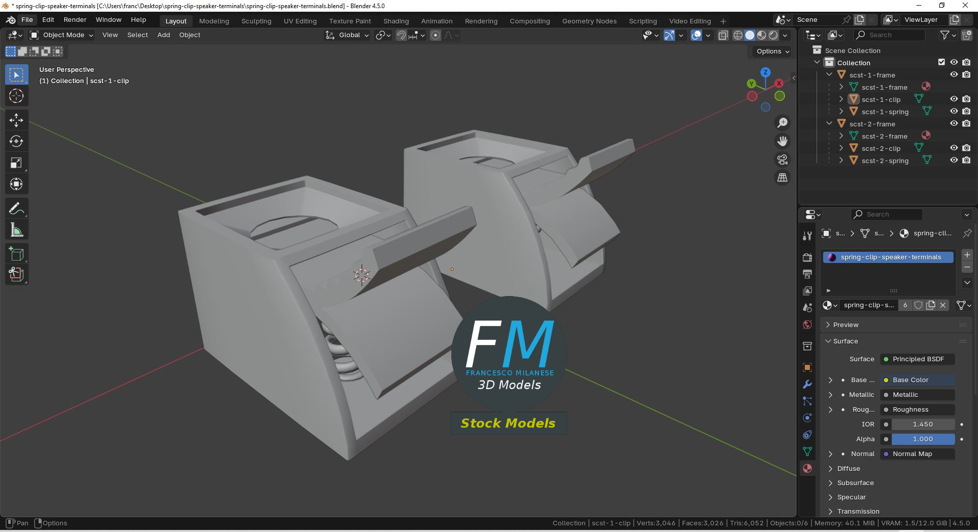 3D-Modell - Federklemmen für Lautsprecher - 09