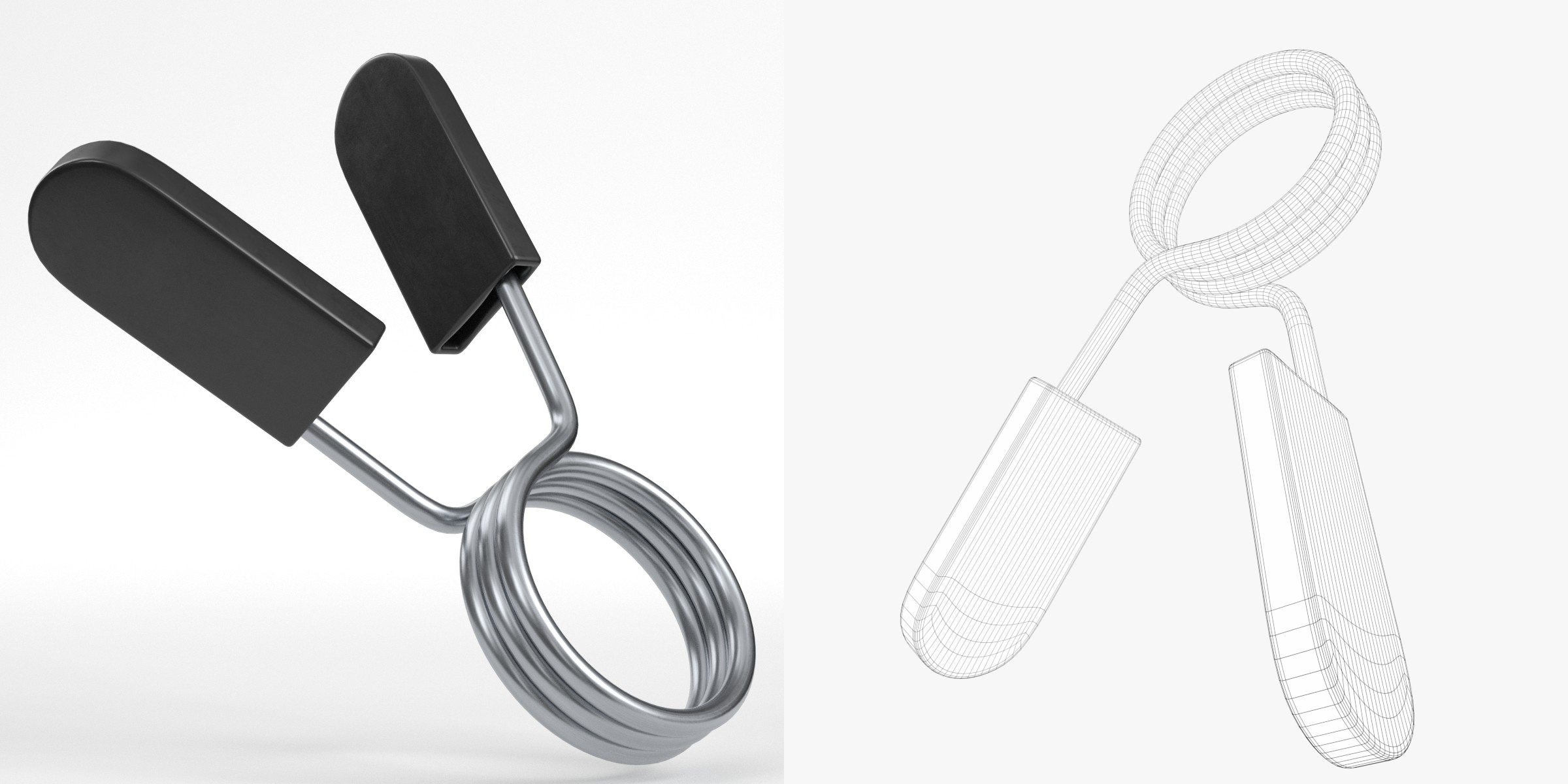 3D-Modell - Federclip für Hantelstange