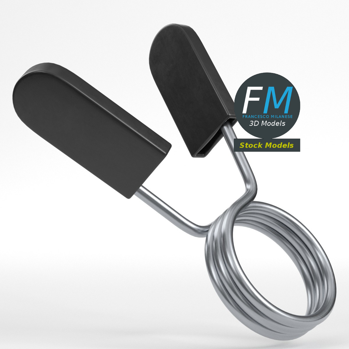 3D-Modell - Federclip für Hantelstange - 01