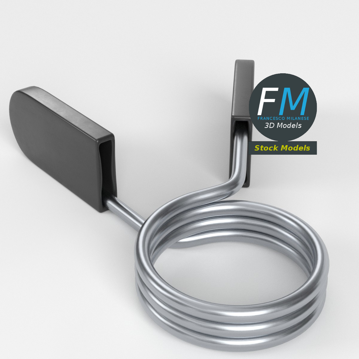 3D-Modell - Federclip für Hantelstange - 02