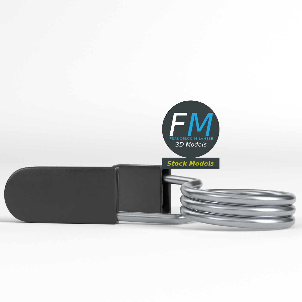 3D-Modell - Federclip für Hantelstange - 03