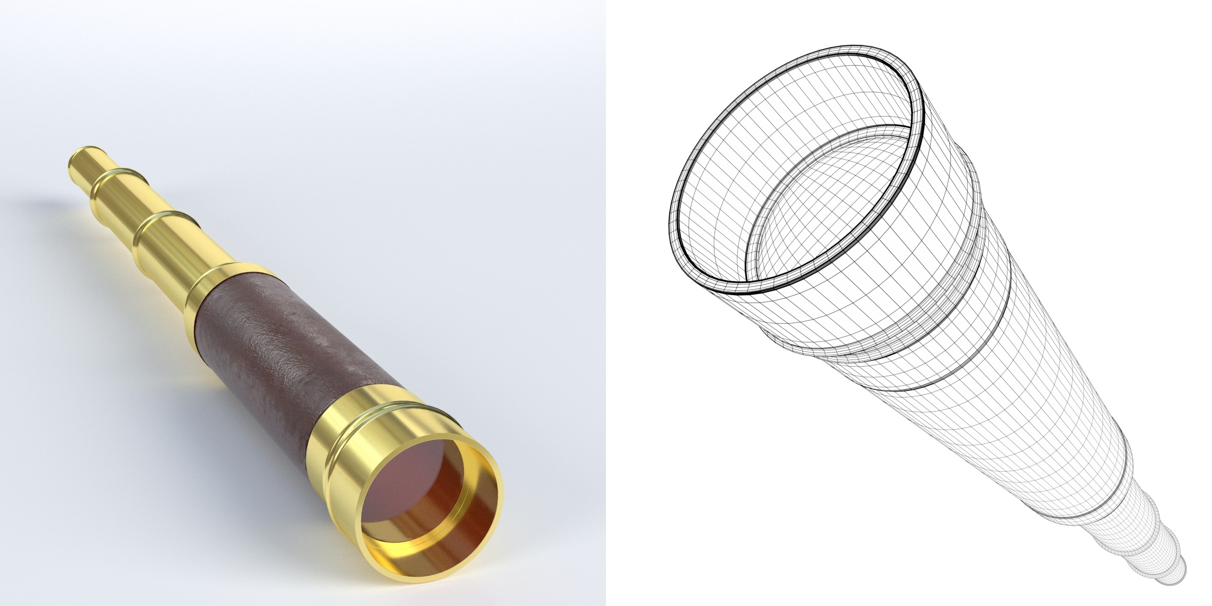 3D-Modell - Ausziehbares Fernrohr