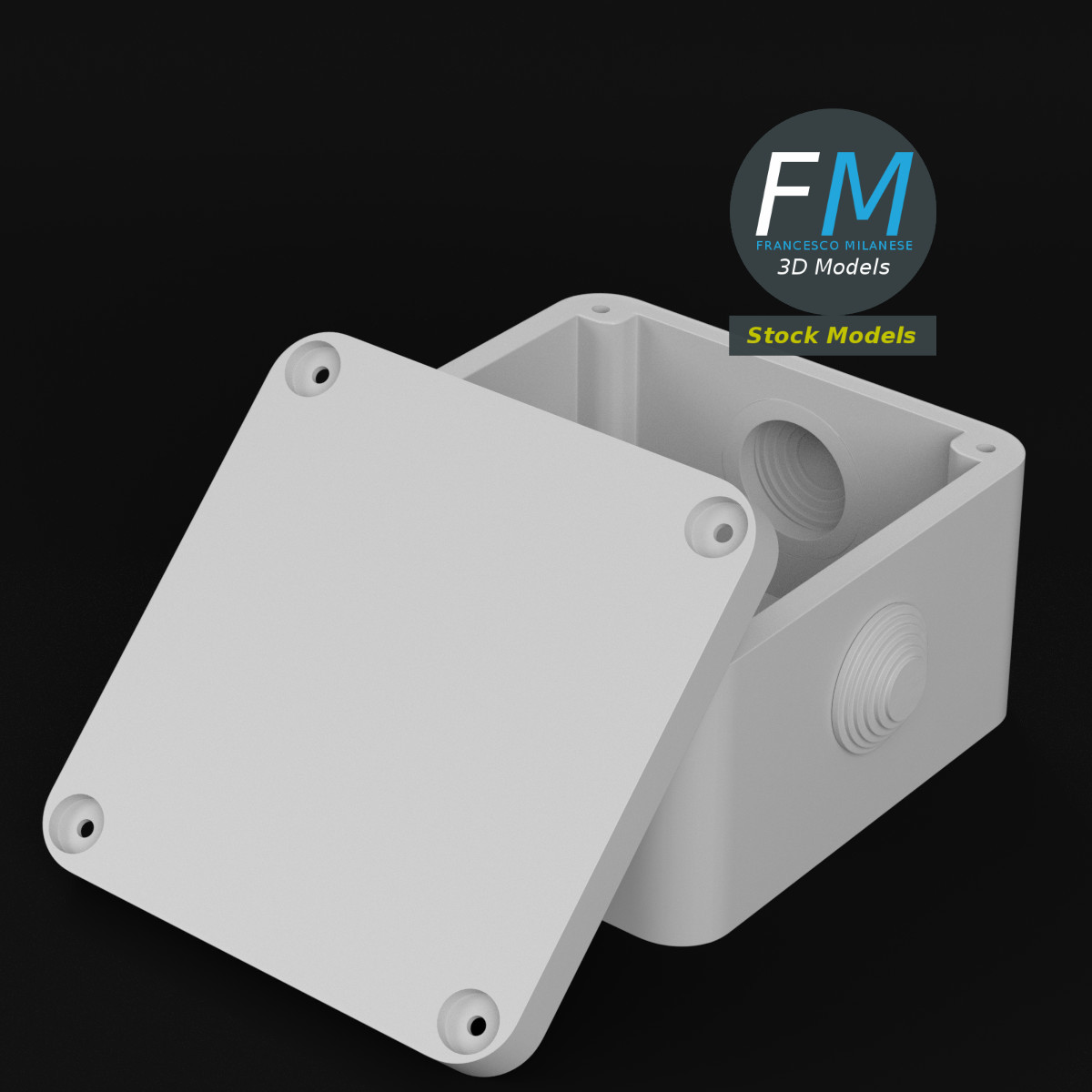 3D-Modell - Quadratische Abzweigdose - 02